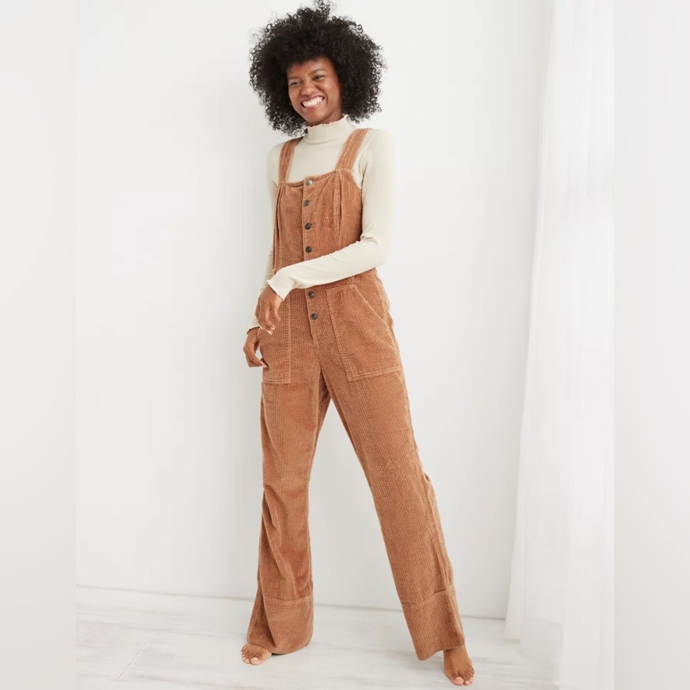 Women's Corduroy Jumpsuit in Brown